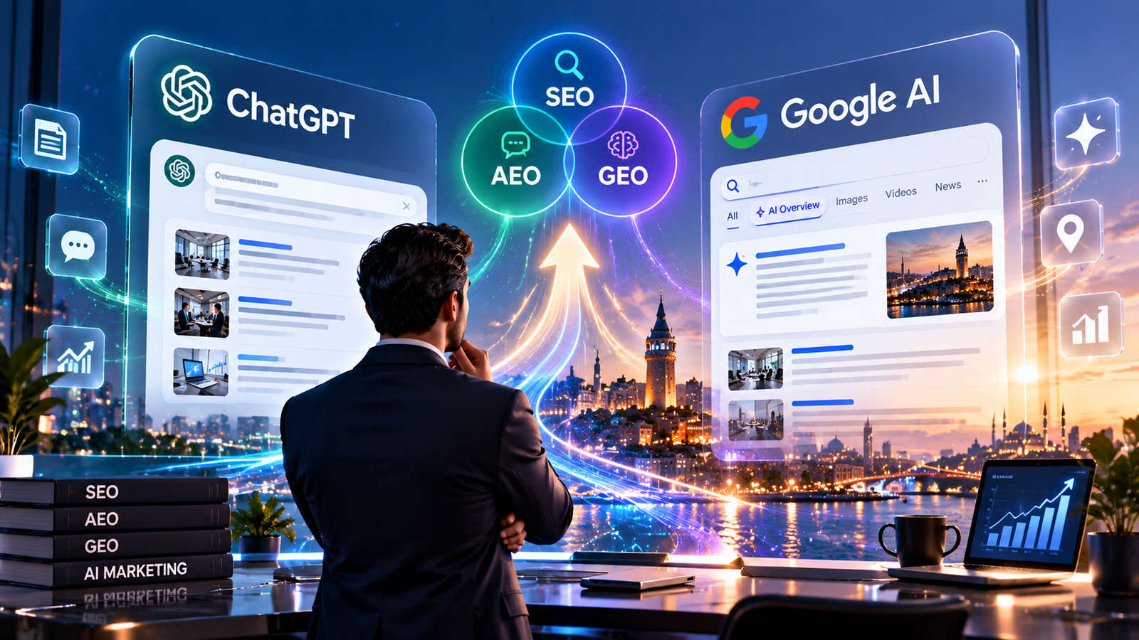 كيف تظهر شركتك في شات جي بي تي ChatGPT وGoogle AI؟ الدليل الشامل لـSEO وGEO وAEO 1